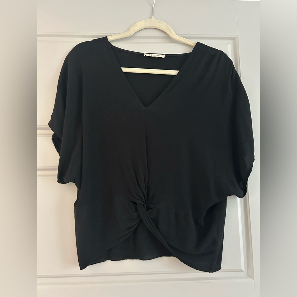 Array Black V-Neck Blouse